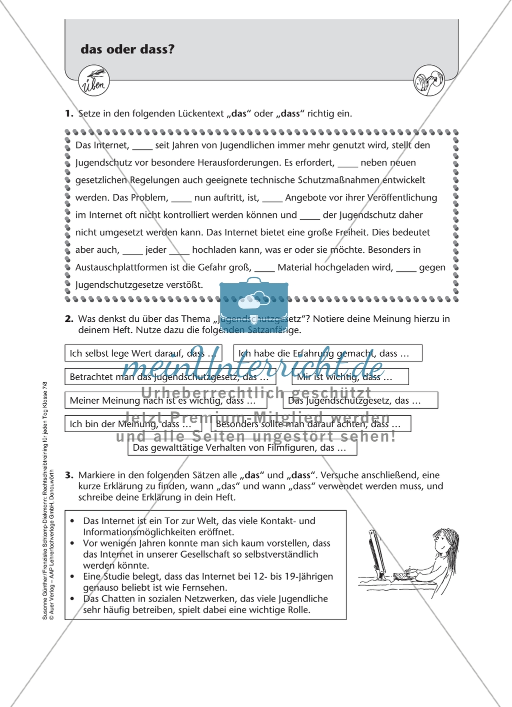 Das oder dass? Arbeitsmaterial mit Lösungen Preview 3