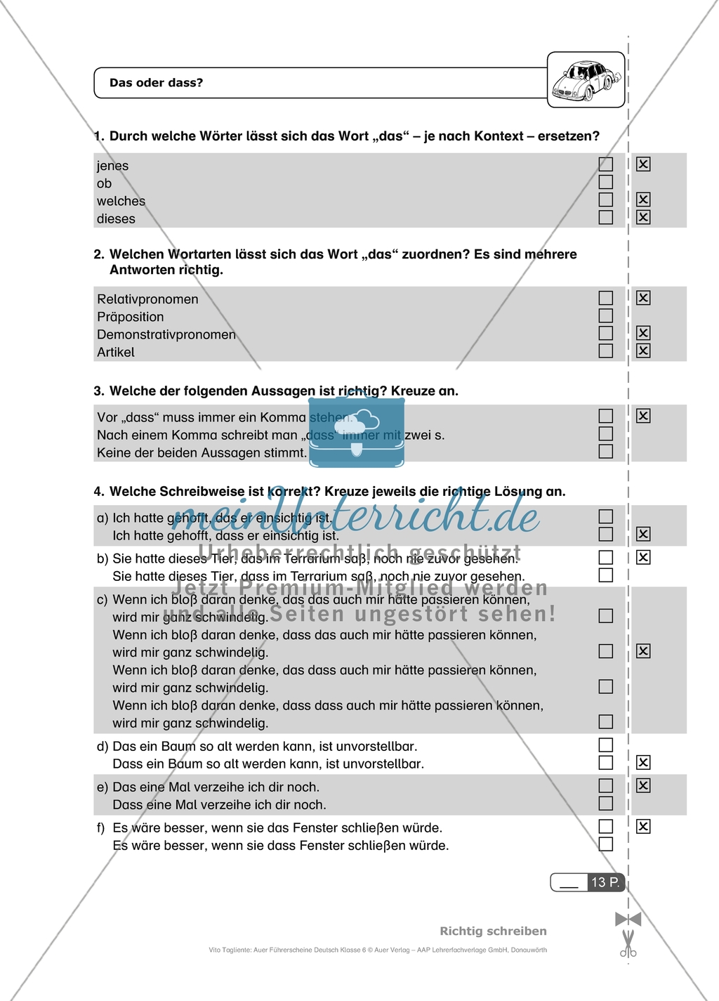 Das oder dass? Arbeitsmaterial mit Lösungen Preview 1