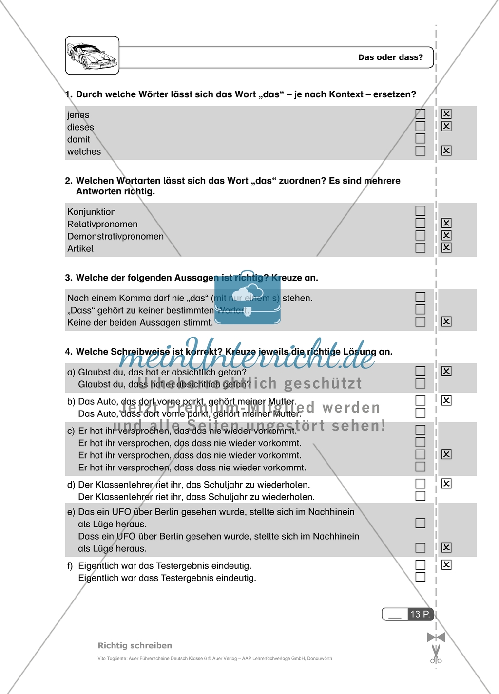 Das oder dass? Arbeitsmaterial mit Lösungen Preview 2