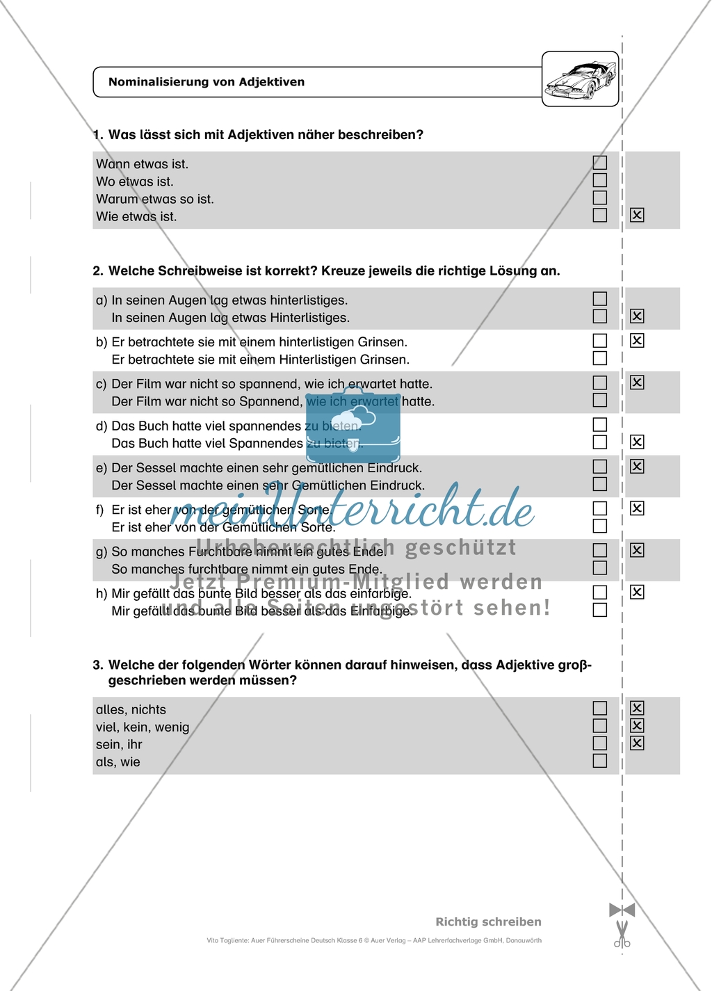 Nominalisierung von Adjektiven: Arbeitsmaterial mit Lösungen Preview 3