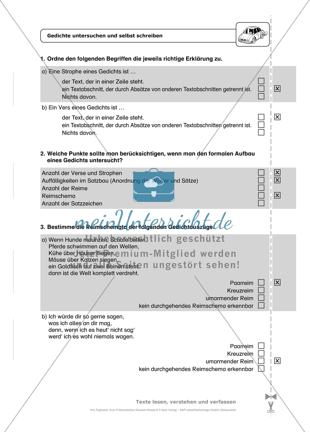 Gedichte untersuchen und selbst schreiben: Arbeitsmaterial mit Lösungen Preview 1