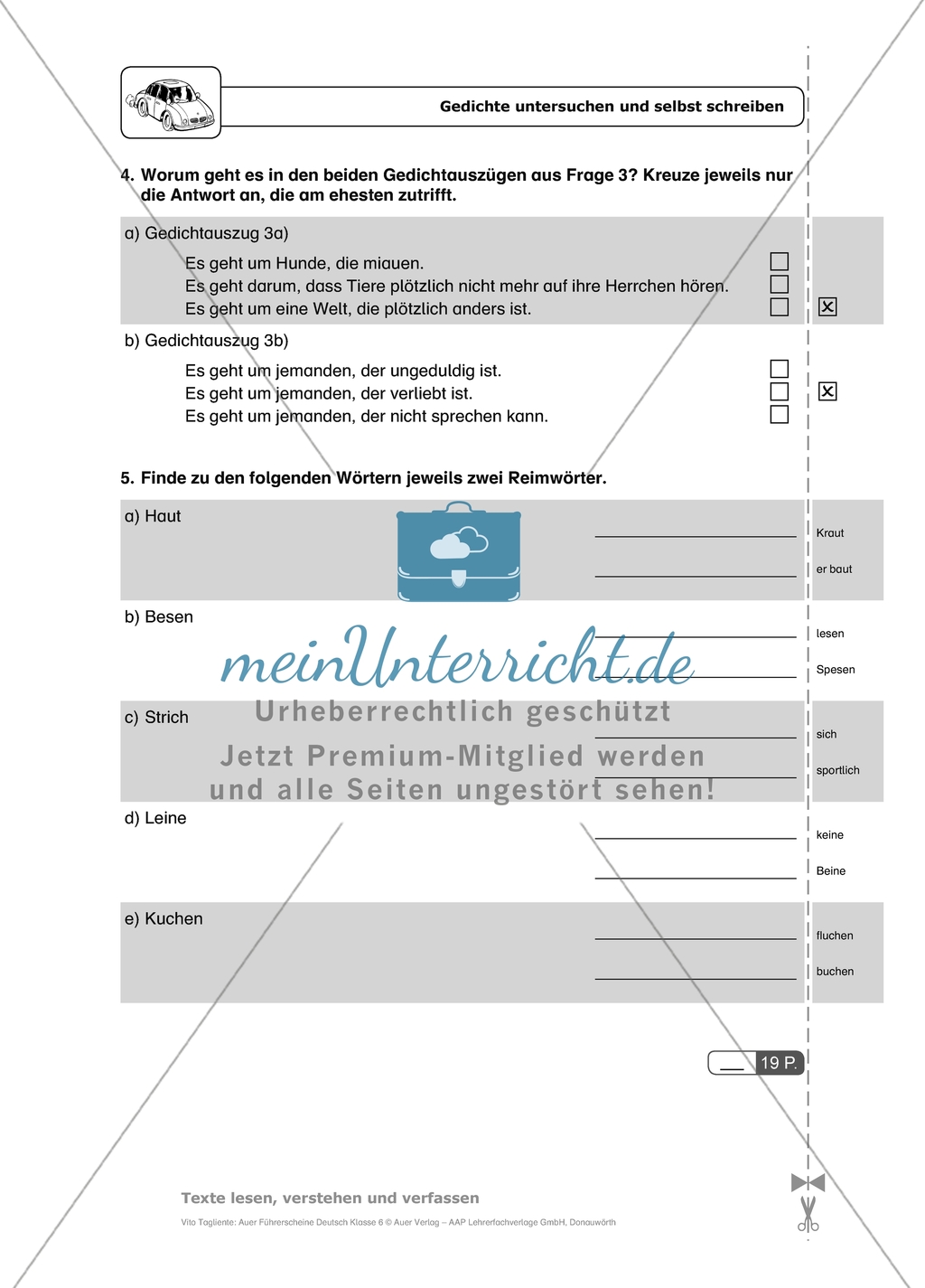 Gedichte untersuchen und selbst schreiben: Arbeitsmaterial mit Lösungen Preview 2
