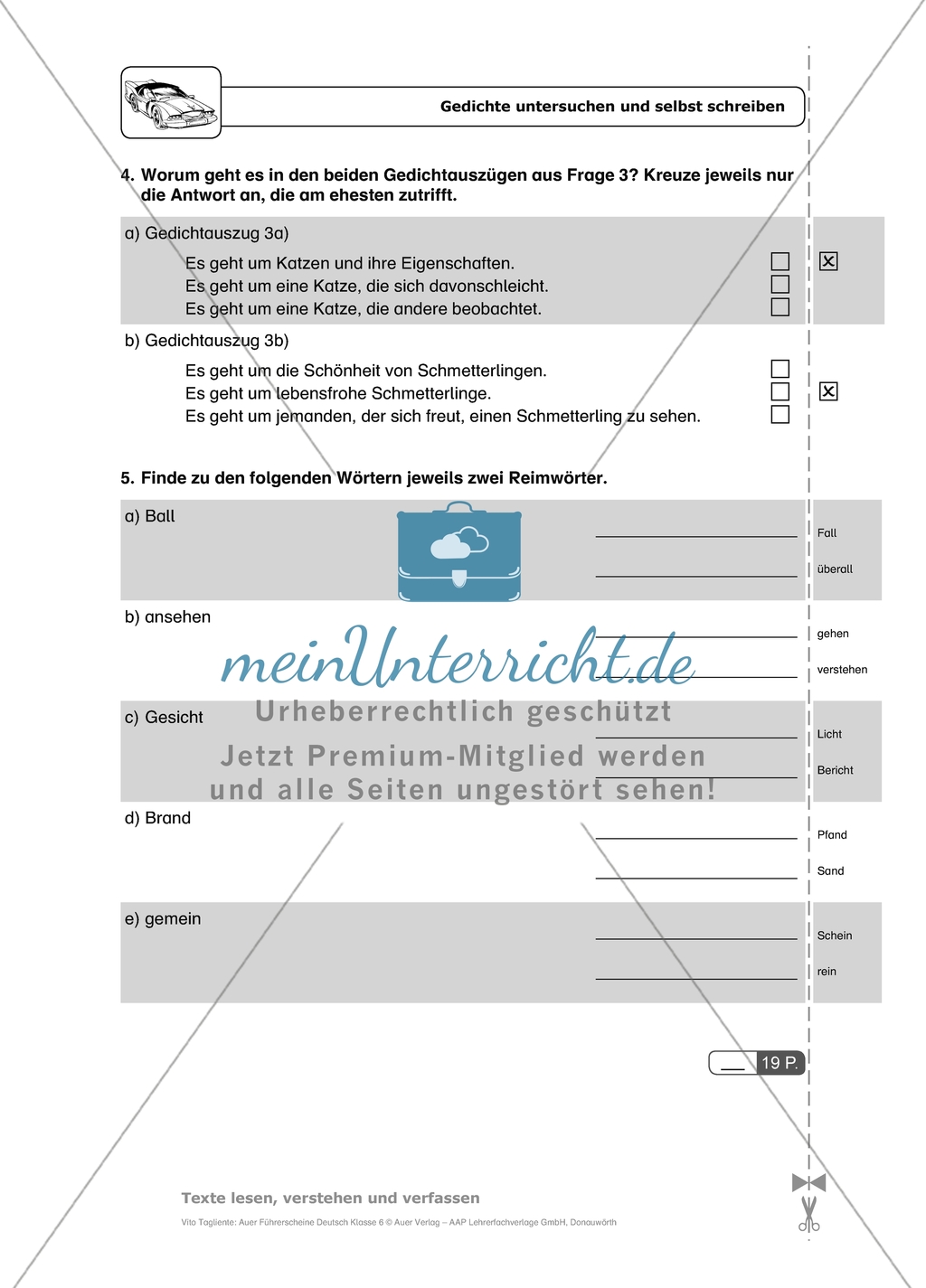 Gedichte untersuchen und selbst schreiben: Arbeitsmaterial mit Lösungen Preview 4