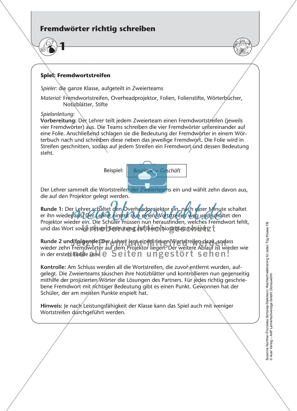 Fremdwörter richtig schreiben: Arbeitsmaterial mit Lösungen Preview 6
