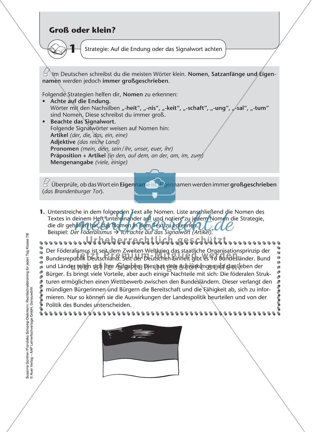 Groß- und Kleinschreibung: Arbeitsmaterial mit Lösungen Preview 1