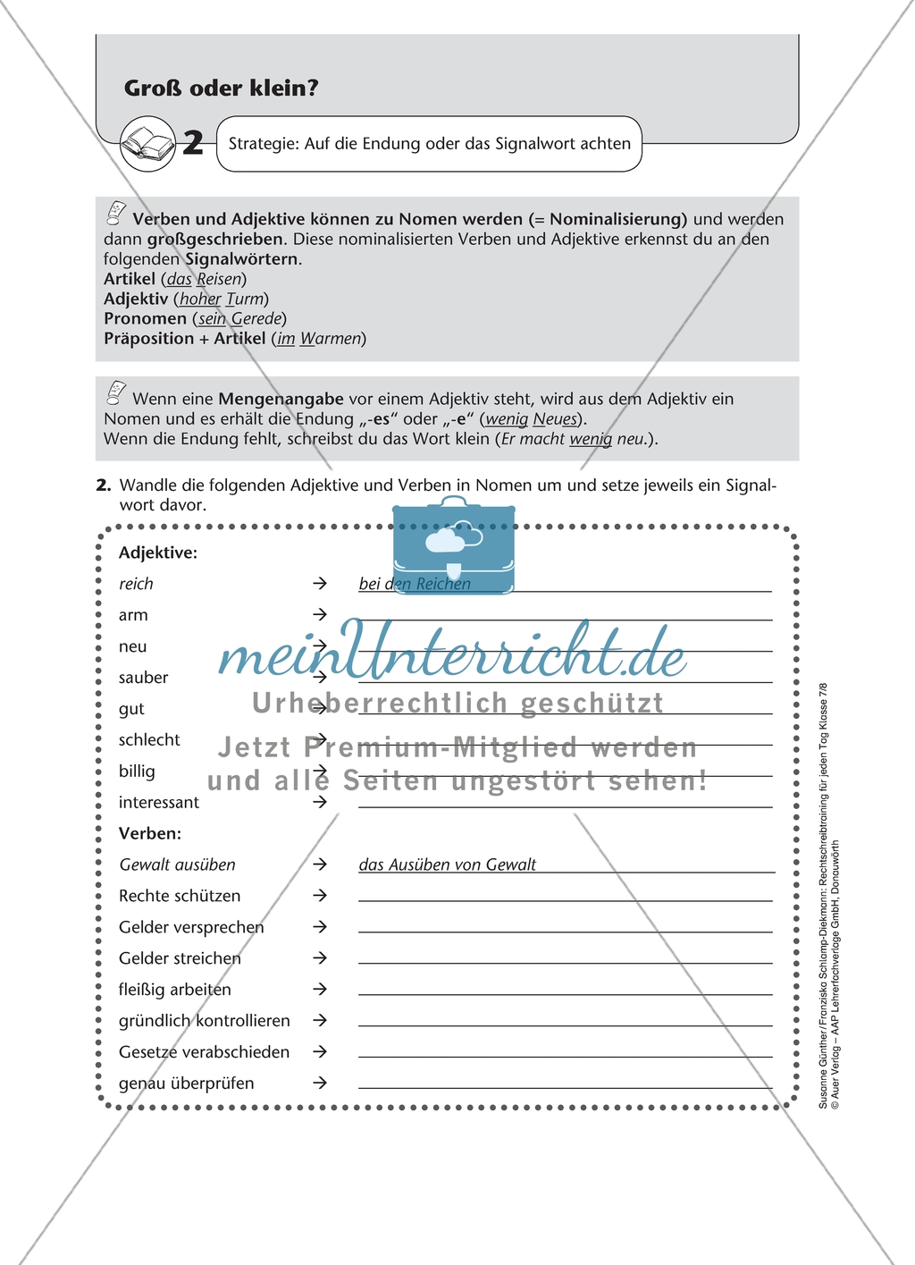 Groß- und Kleinschreibung: Arbeitsmaterial mit Lösungen Preview 2