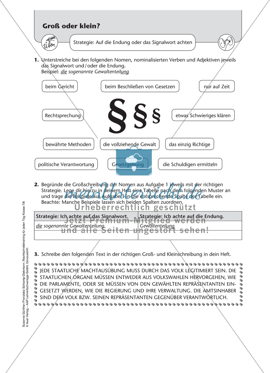Groß- und Kleinschreibung: Arbeitsmaterial mit Lösungen Preview 3
