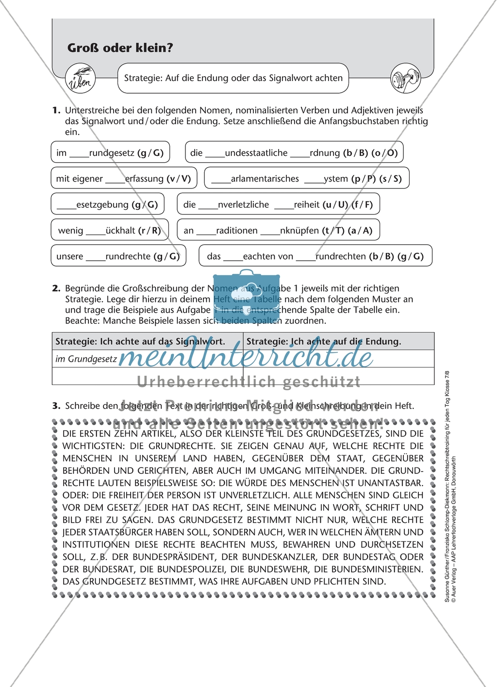 Groß- und Kleinschreibung: Arbeitsmaterial mit Lösungen Preview 4