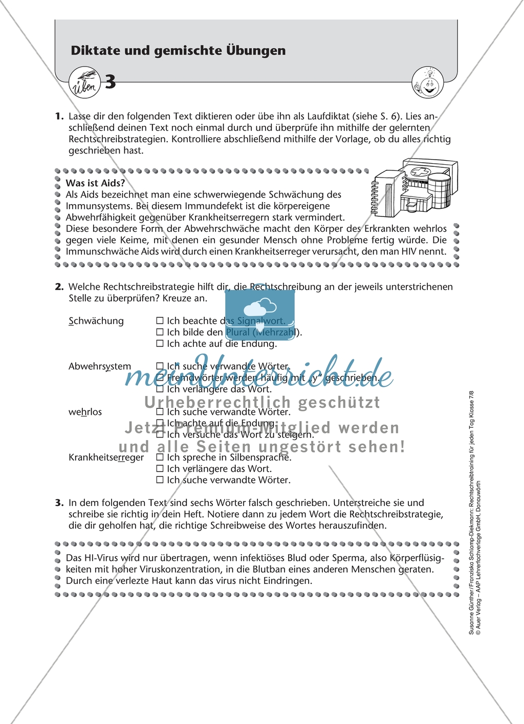 Diktate und gemischte Übungen zu Rechtschreibstrategien: Arbeitsmaterial mit Lösungen Preview 3