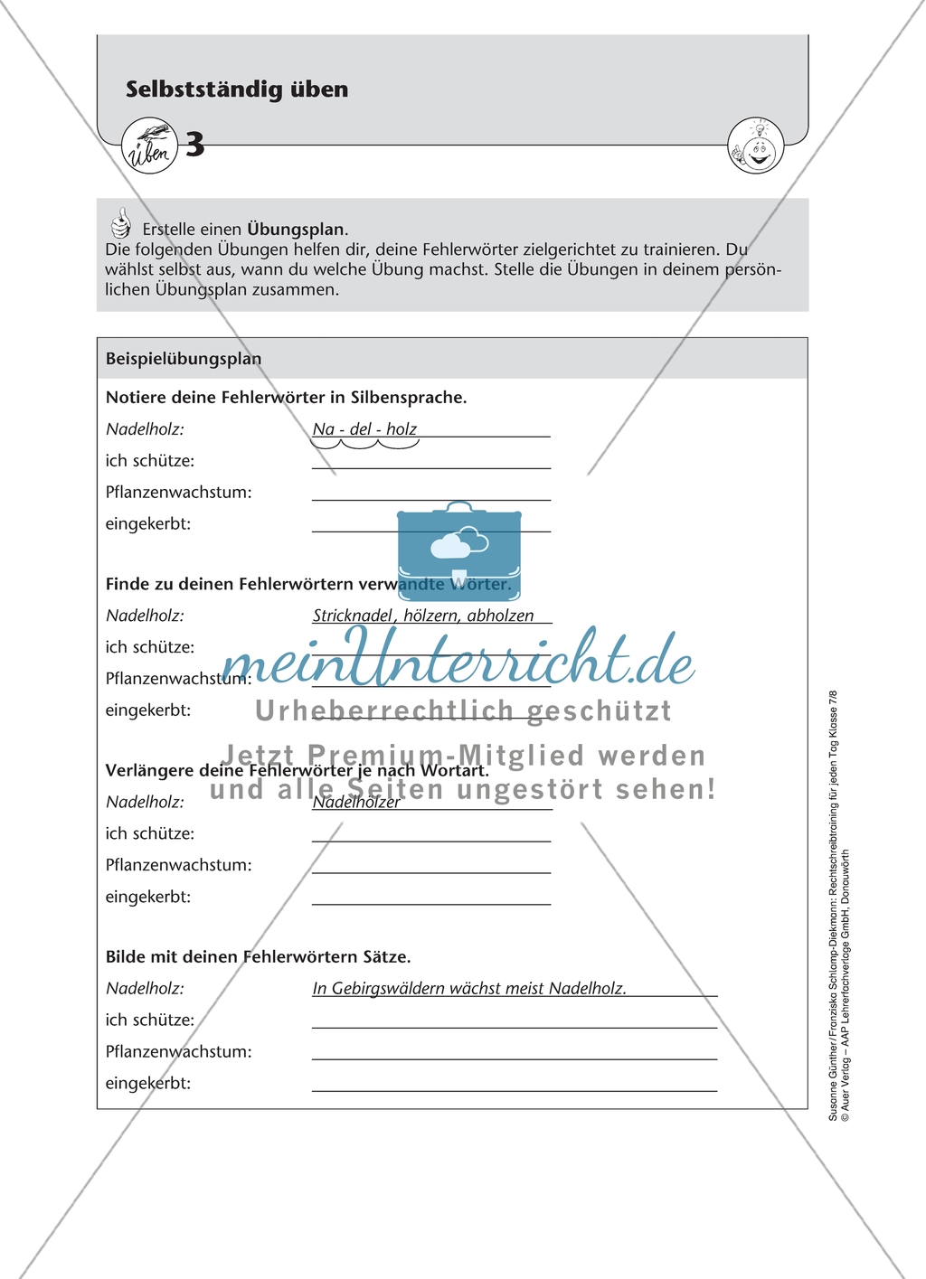 Rechtschreibstrategien selbstständig üben: Arbeitsmaterial mit Lösungen Preview 3
