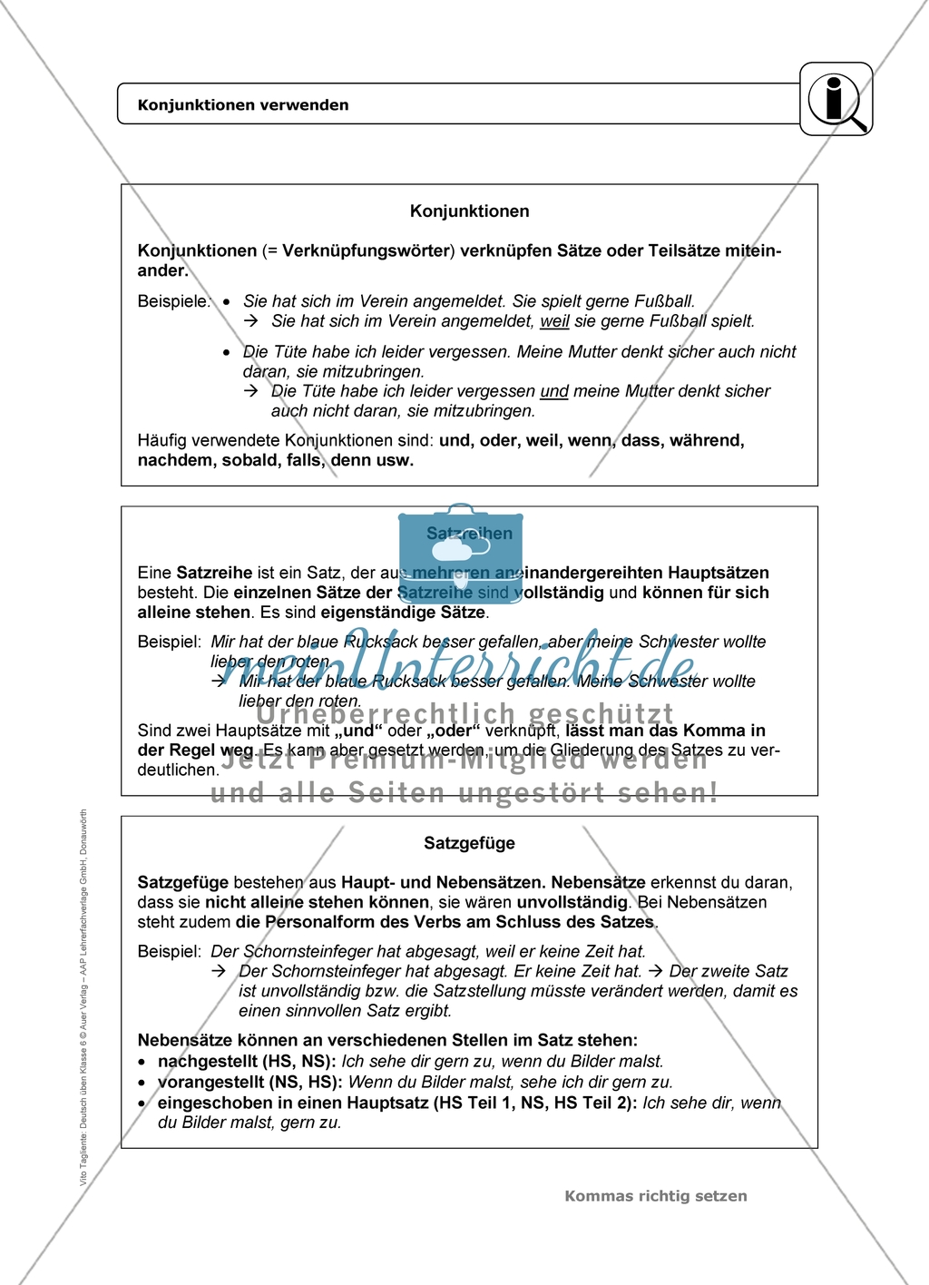 Konjunktionen verwenden: Einführung mit Übungen und Lösungen Preview 1