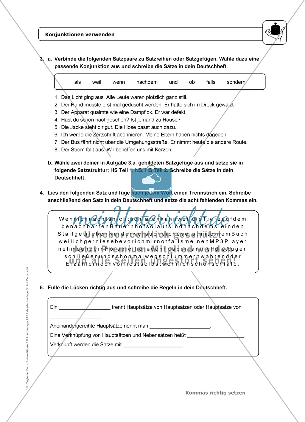 Konjunktionen verwenden: Einführung mit Übungen und Lösungen Preview 3