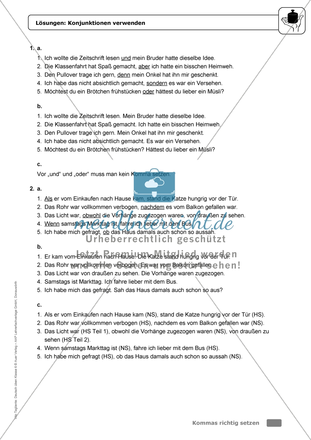 Konjunktionen verwenden: Einführung mit Übungen und Lösungen Preview 6