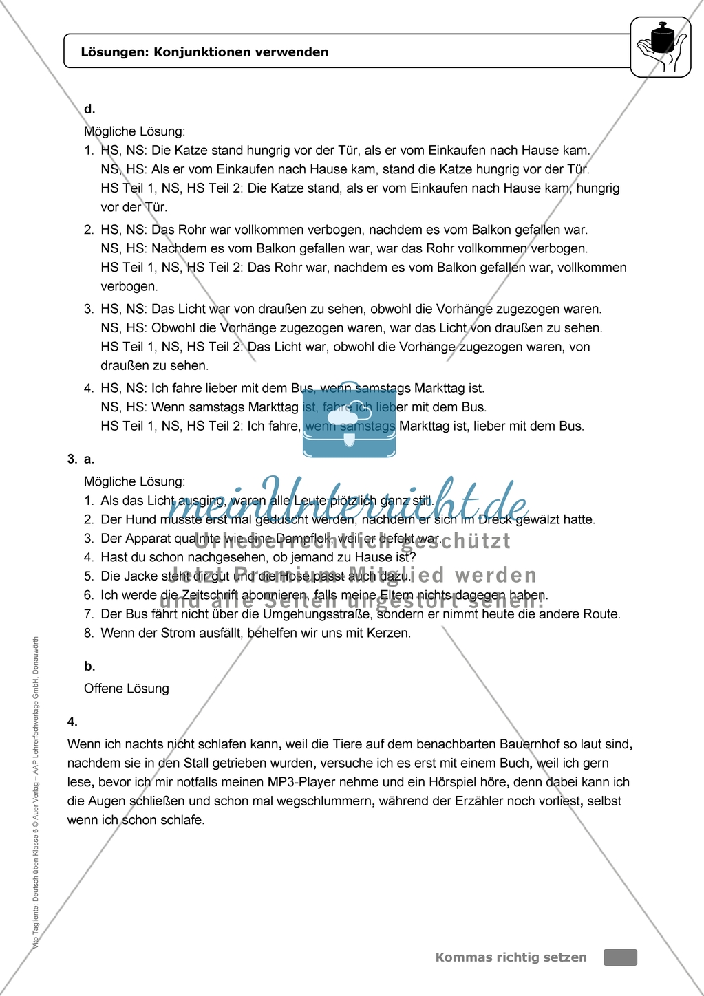 Konjunktionen verwenden: Einführung mit Übungen und Lösungen Preview 7