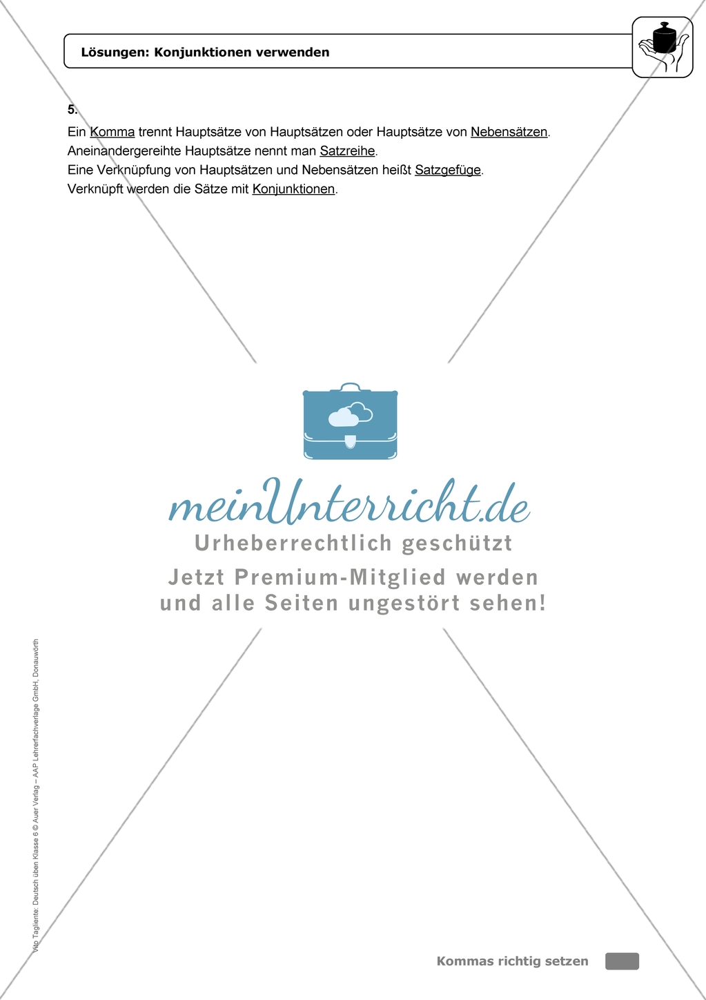 Konjunktionen verwenden: Einführung mit Übungen und Lösungen Preview 8