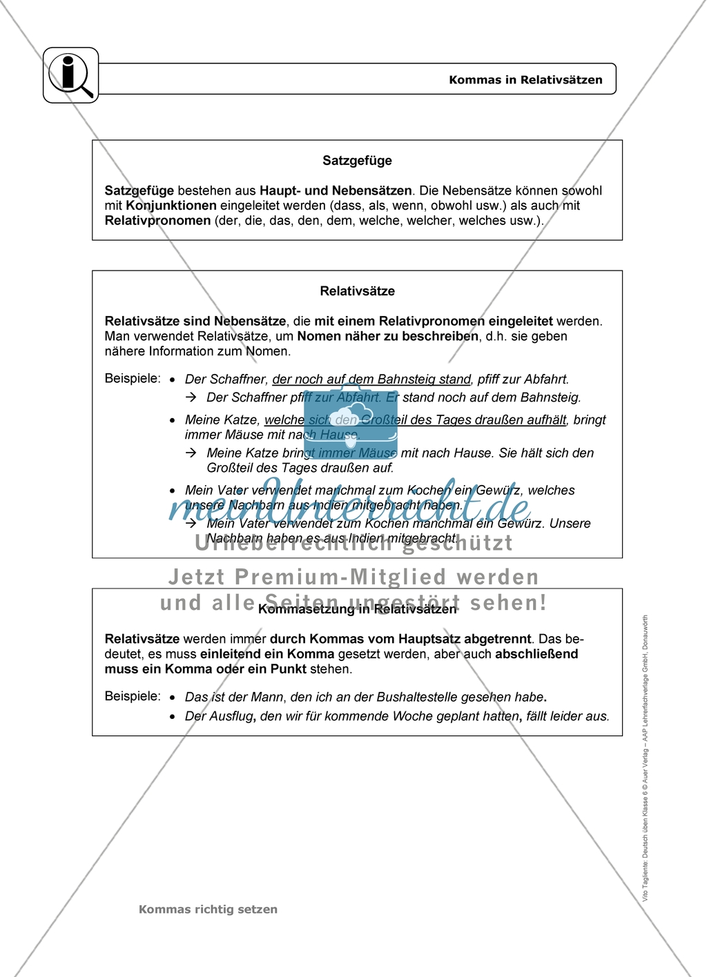 Kommas in Relativsätzen: Einführung mit Übungen und Lösungen Preview 1
