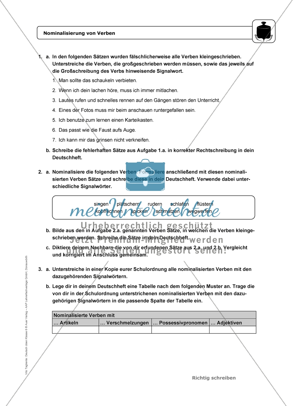 Nominalisierung von Verben: Einführung mit Übungen und Lösungen Preview 3