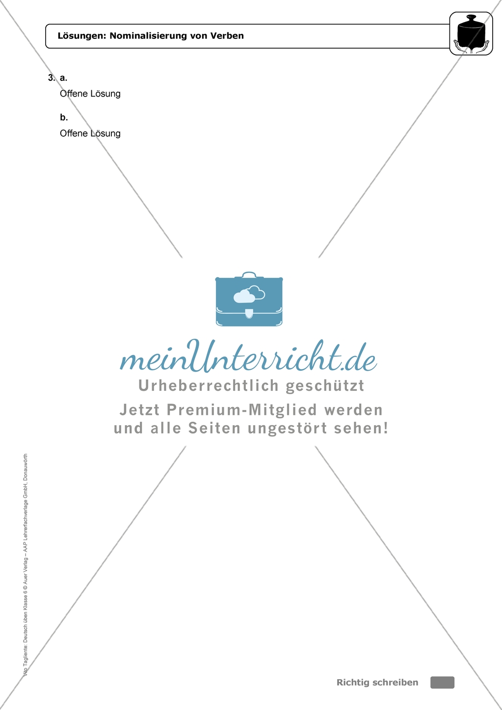 Nominalisierung von Verben: Einführung mit Übungen und Lösungen Preview 6