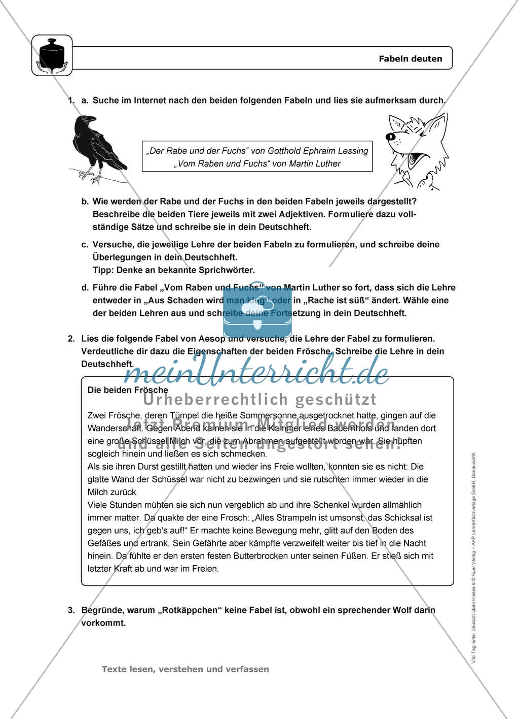 Fabeln deuten: Einführung mit Übungen und Lösungen Preview 4