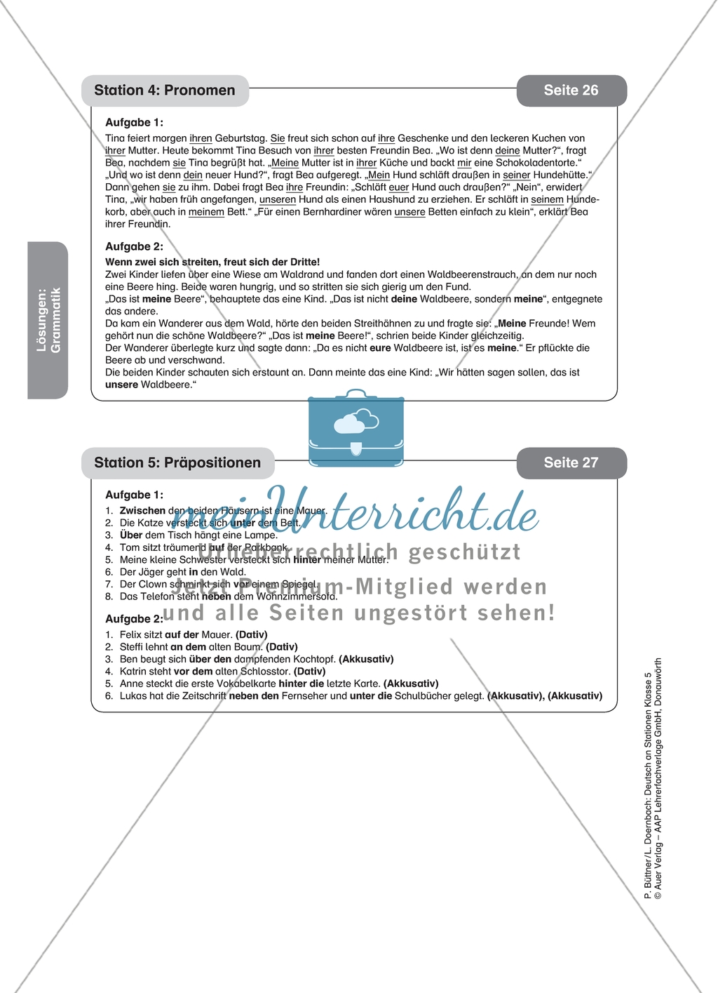 Wortarten: Pronomen. Arbeitsmaterial mit Lösungen Preview 2