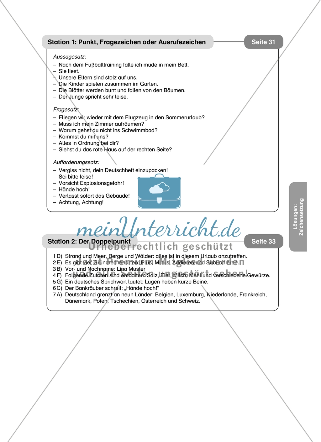 Zeichensetzung: Doppelpunkt und Anführungszeichen. Arbeitsmaterial mit Lösungen Preview 3