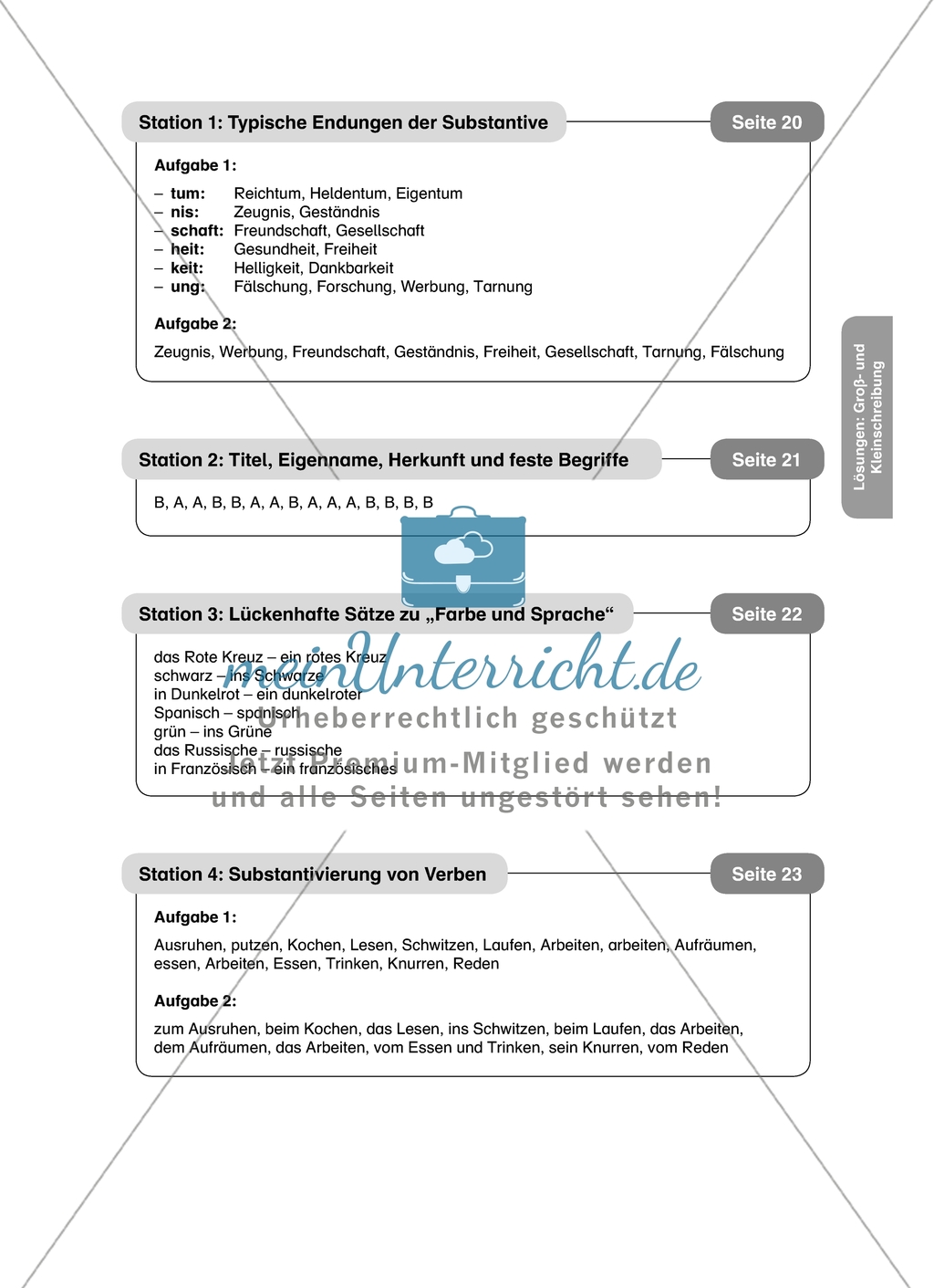Groß- und Kleinschreibung: Lückentexte zu Sprache und Farbe. Arbeitsmaterial mit Lösungen Preview 2