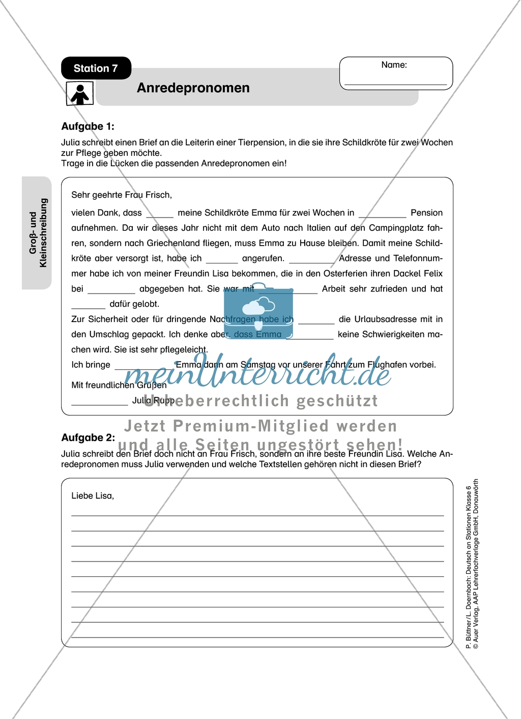 Groß- und Kleinschreibung: Anredepronomen. Arbeitsmaterial mit Lösungen Preview 1