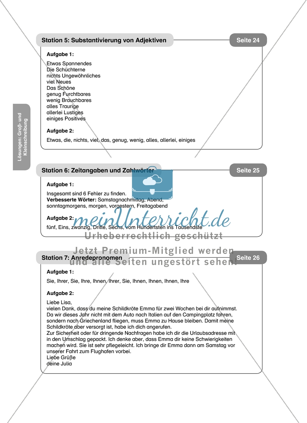 Groß- und Kleinschreibung: Anredepronomen. Arbeitsmaterial mit Lösungen Preview 2