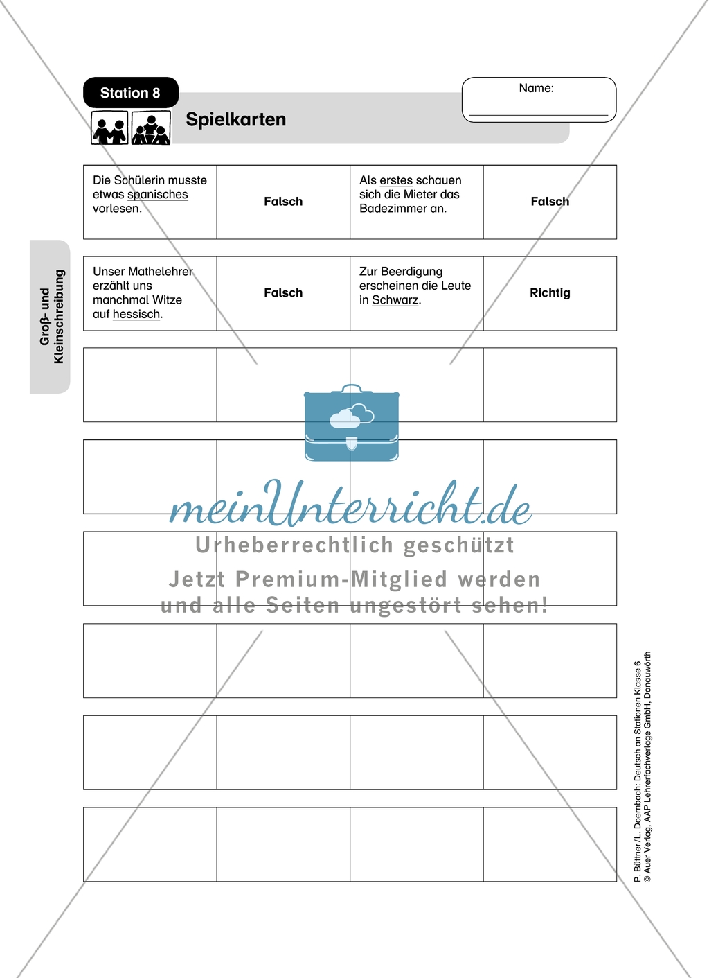 Groß- und Kleinschreibung: Titel, Eigenname, Herkunft und feste Begriffe. Arbeitsmaterial mit Lösungen Preview 4