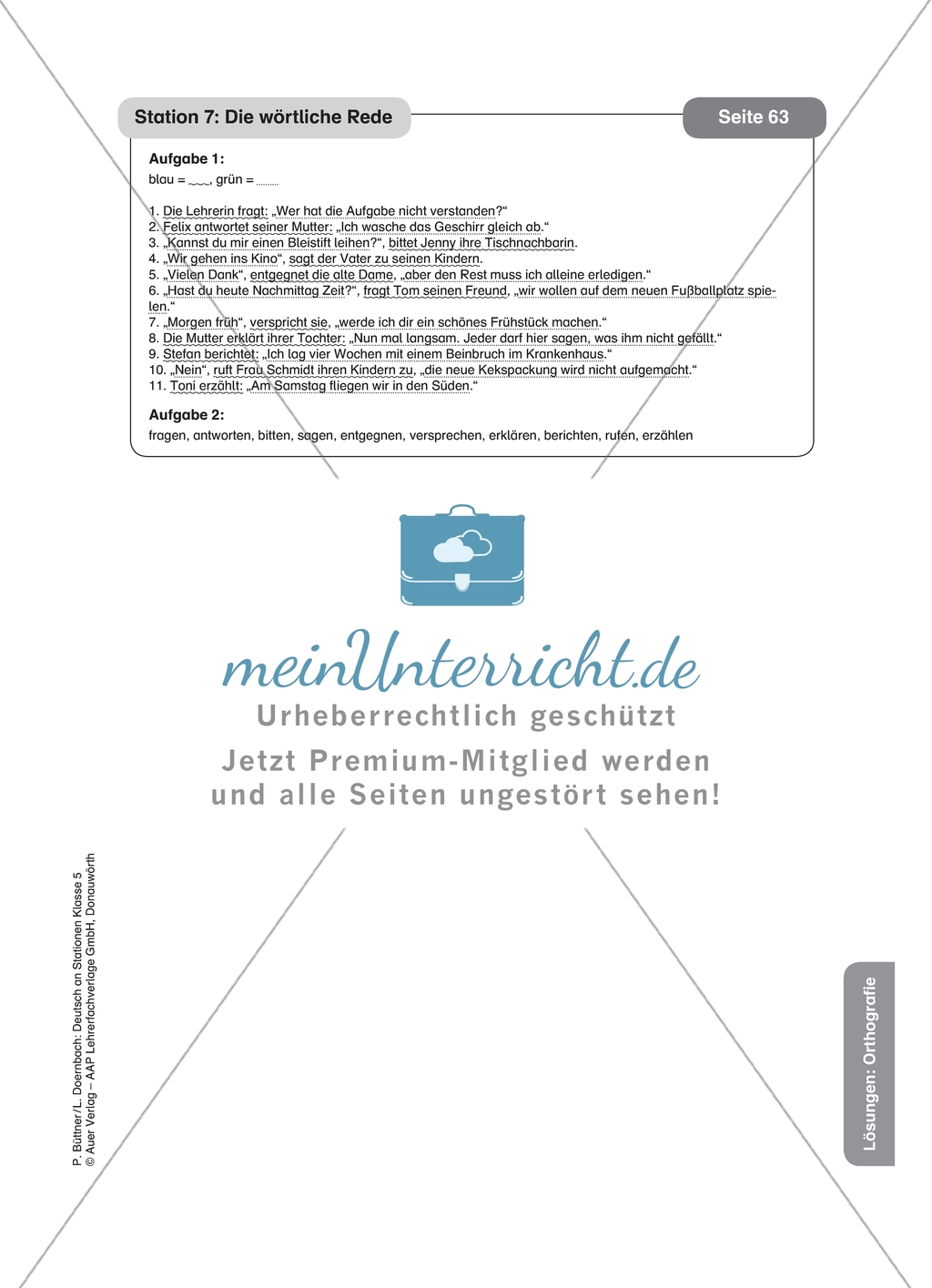 Orthografie: Sätze diktieren. Arbeitsmaterial Preview 12