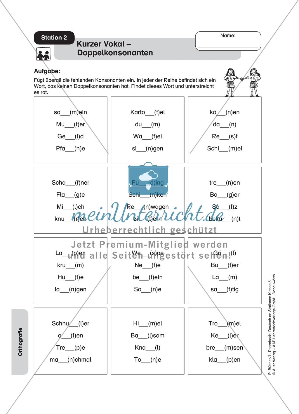 Orthografie: Sätze diktieren. Arbeitsmaterial Preview 3
