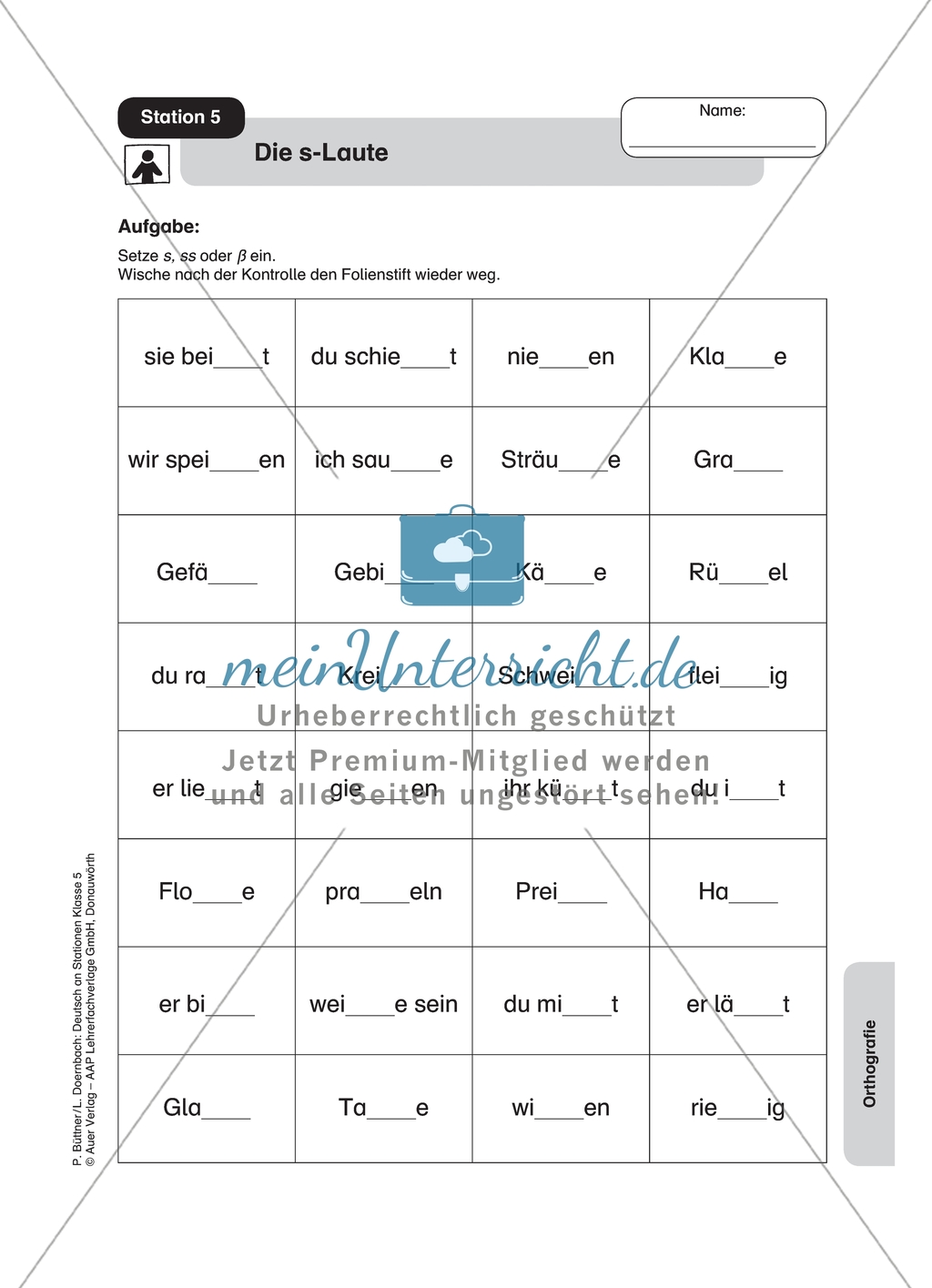 Orthografie: Sätze diktieren. Arbeitsmaterial Preview 6