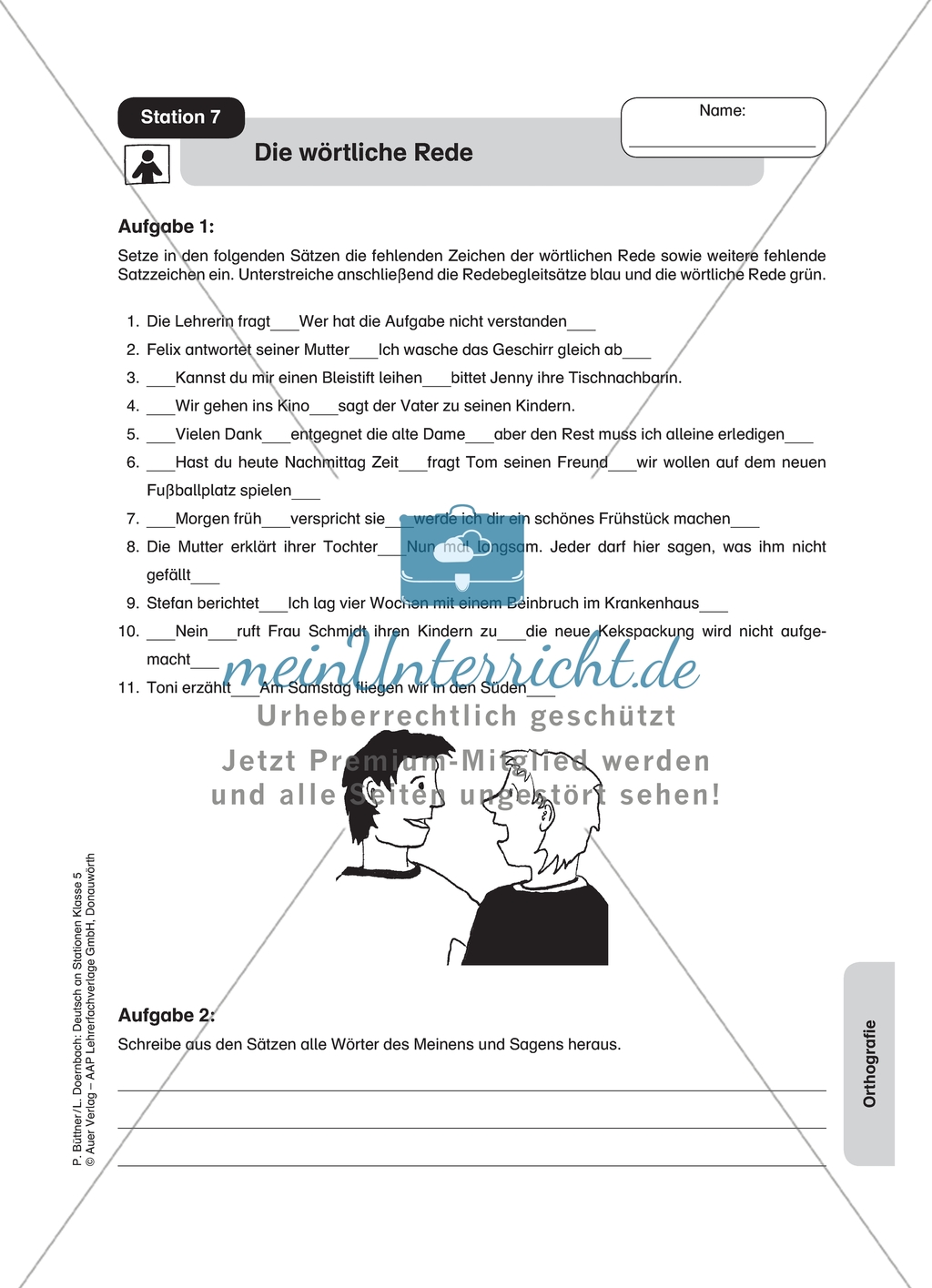 Orthografie: Sätze diktieren. Arbeitsmaterial Preview 8