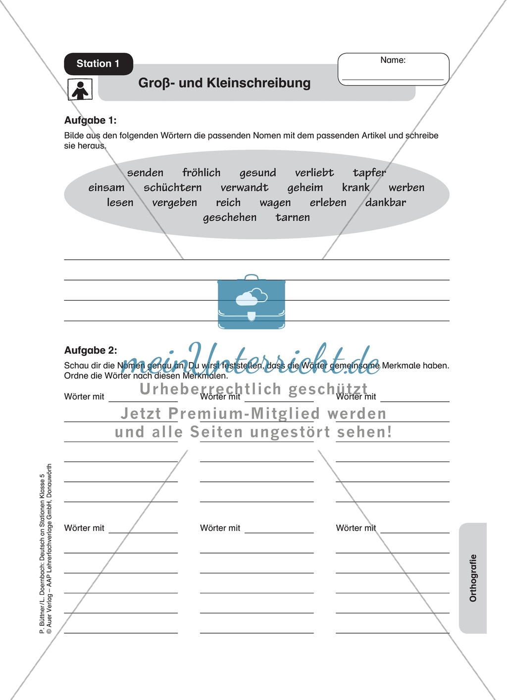 Orthografie: Groß- und Kleinschreibung. Arbeitsmaterial mit Lösungen Preview 1