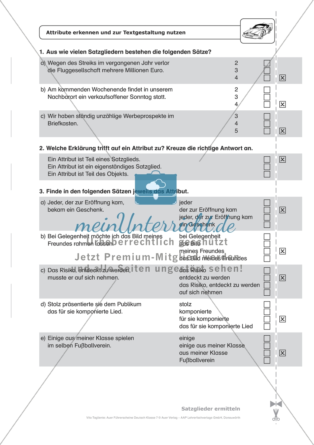 Attribute erkennen und zur Textgestaltung nutzen: Arbeitsmaterial mit Lösungen Preview 3