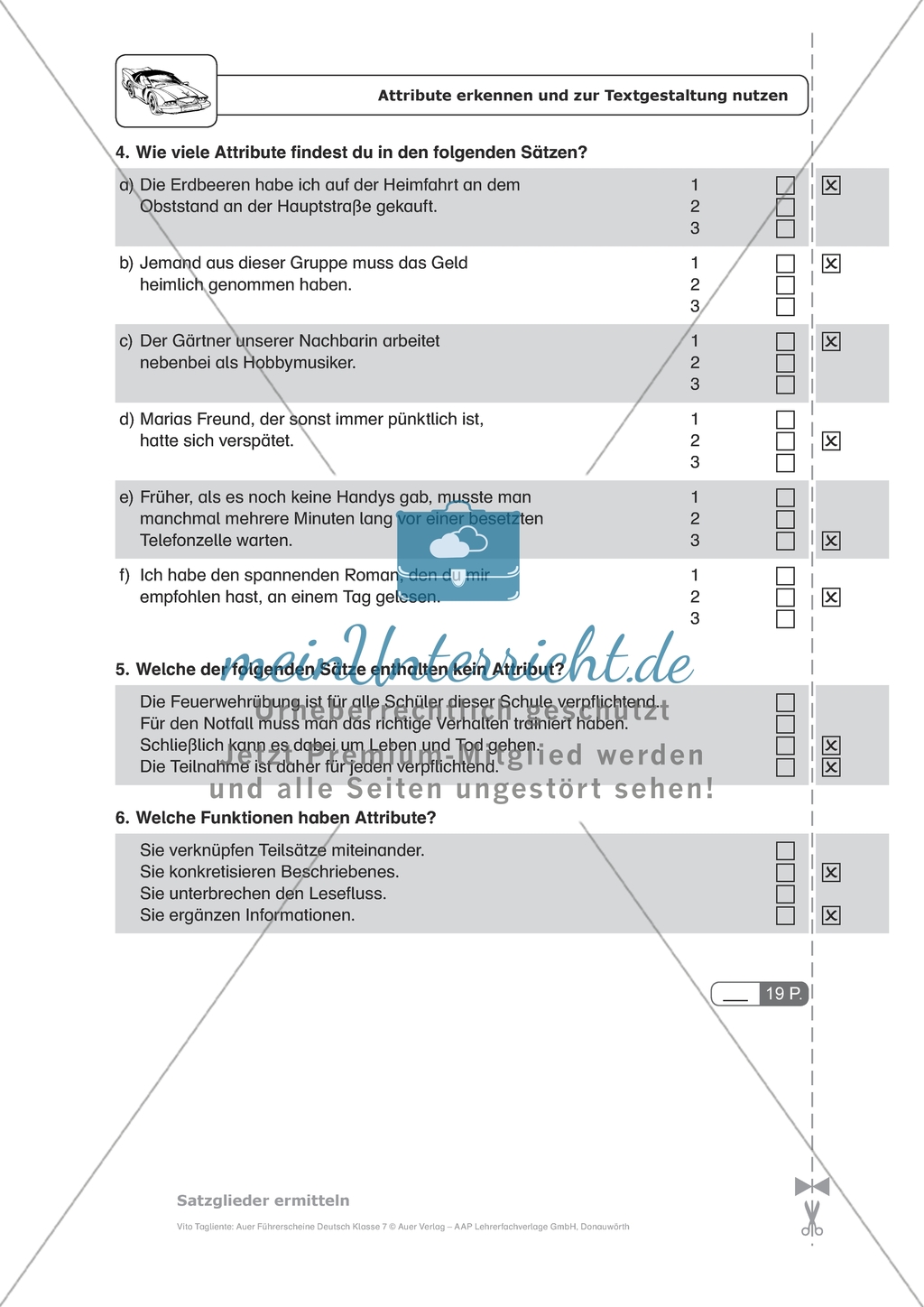 Attribute erkennen und zur Textgestaltung nutzen: Arbeitsmaterial mit Lösungen Preview 4