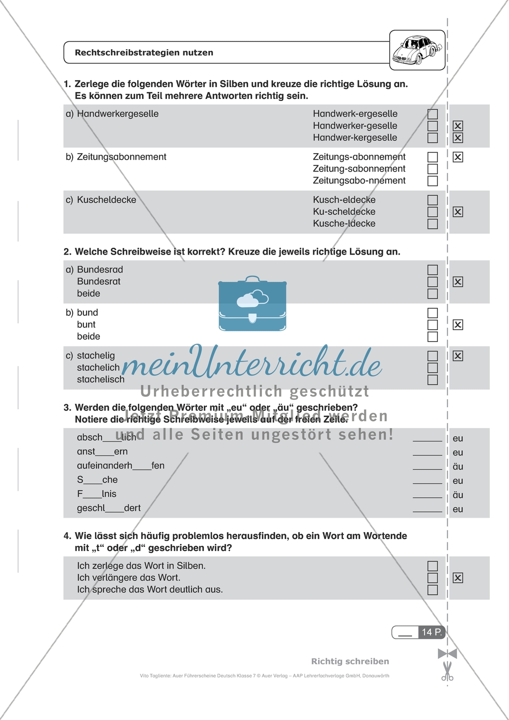 Rechtschreibstrategien nutzen: Arbeitsmaterial mit Lösungen Preview 1