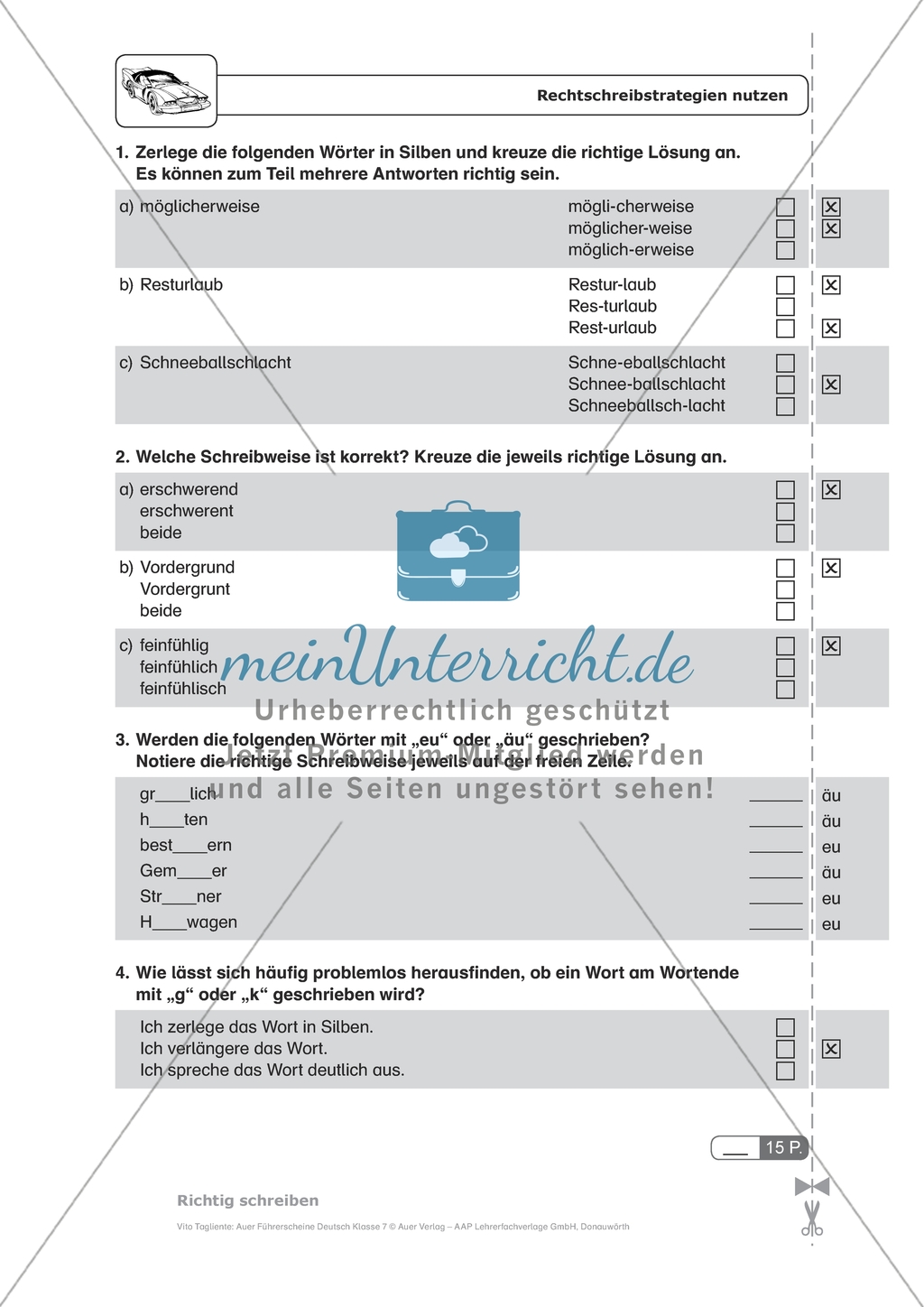Rechtschreibstrategien nutzen: Arbeitsmaterial mit Lösungen Preview 2
