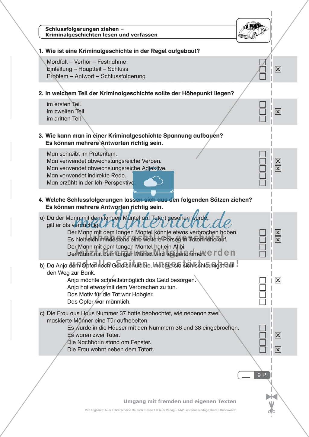 Schlussfolgerungen ziehen - Kriminalgeschichten lesen und verfassen. Arbeitsmaterial mit Lösungen Preview 1