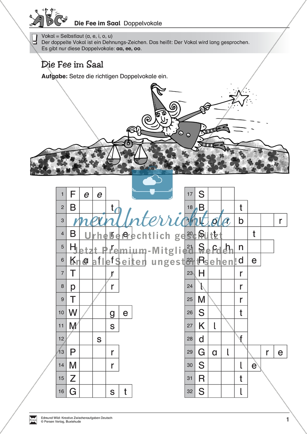 Kreative Zwischenaufgaben: Orthographie - gleiche Vokale oder Konsonanten einsetzen Preview 1