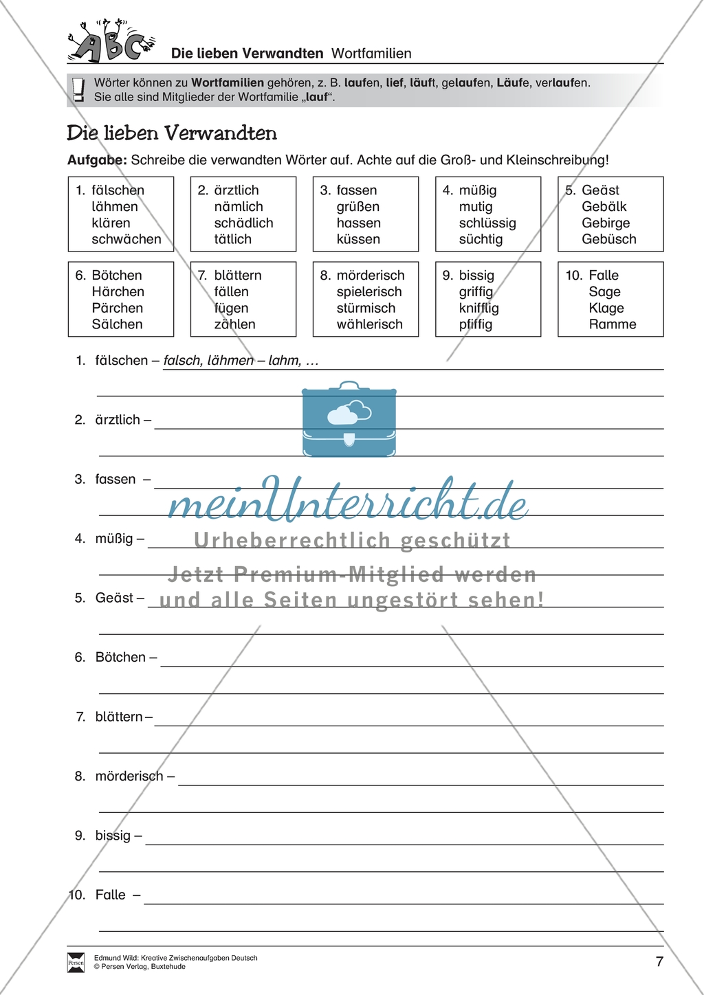 Kreative Zwischenaufgaben: Orthographie - Wortfamilien finden Preview 1