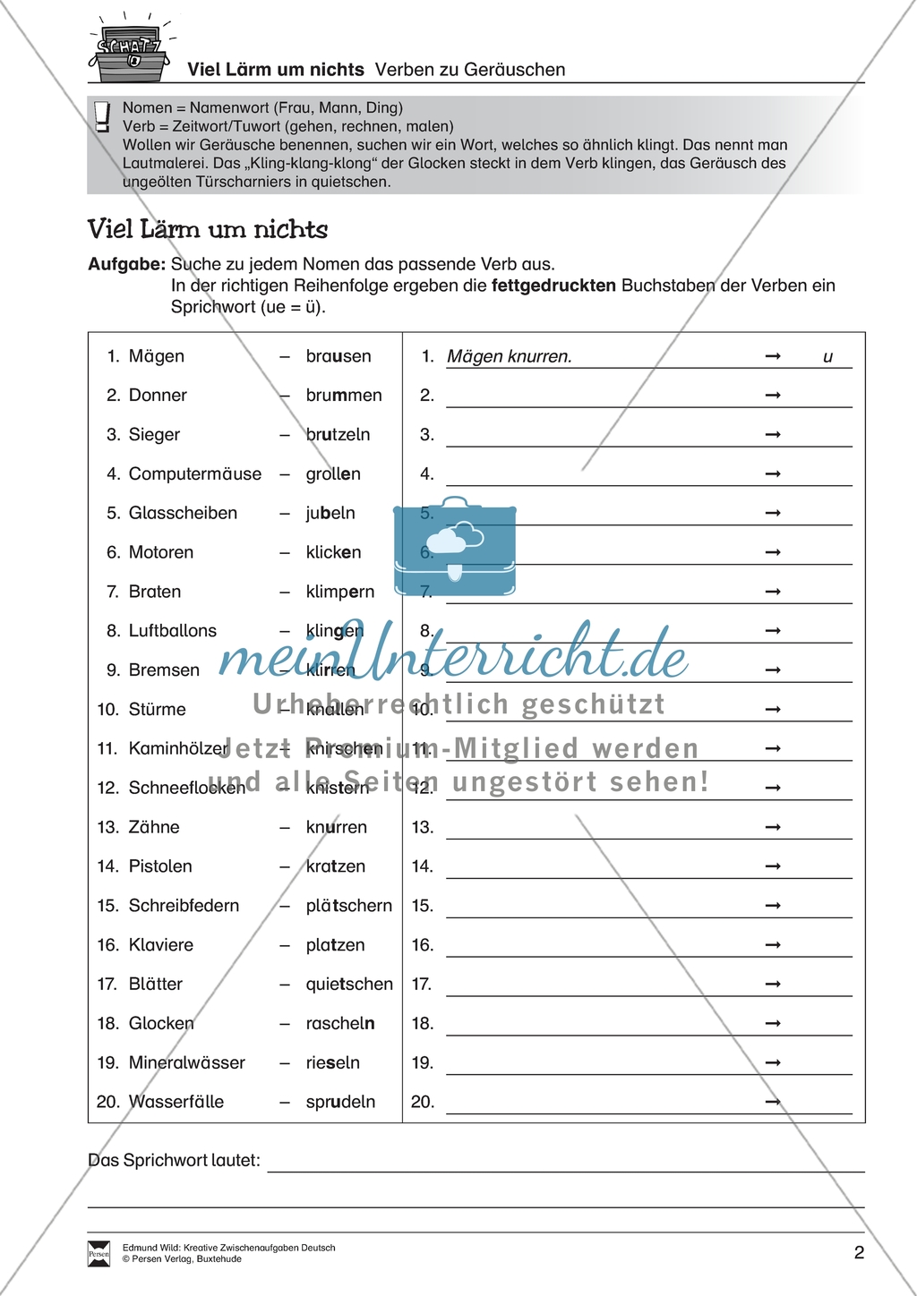 Aktiven Wortschatz trainieren: Wortfelder zu Verben Preview 2