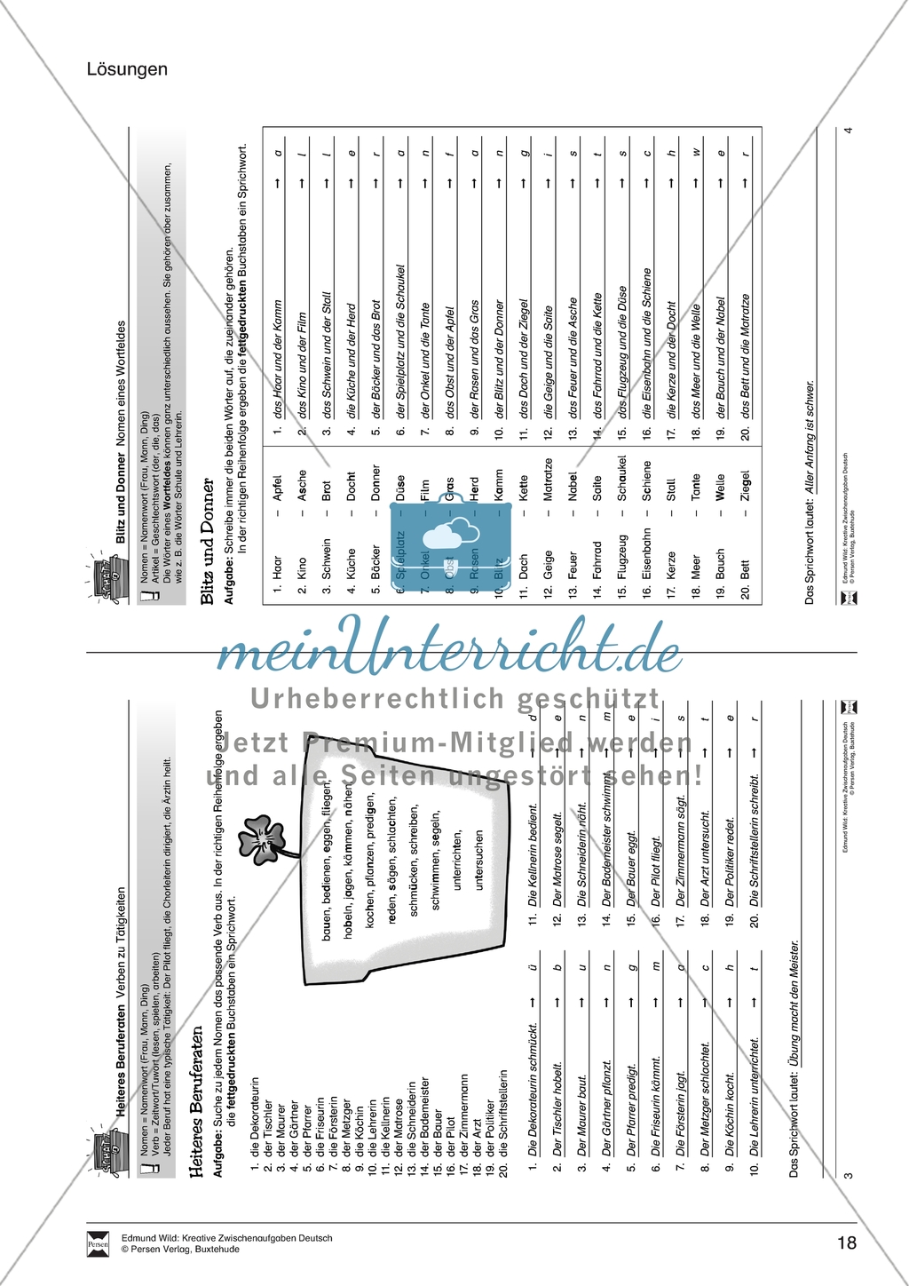Aktiven Wortschatz trainieren: Wortfelder zu Verben Preview 5