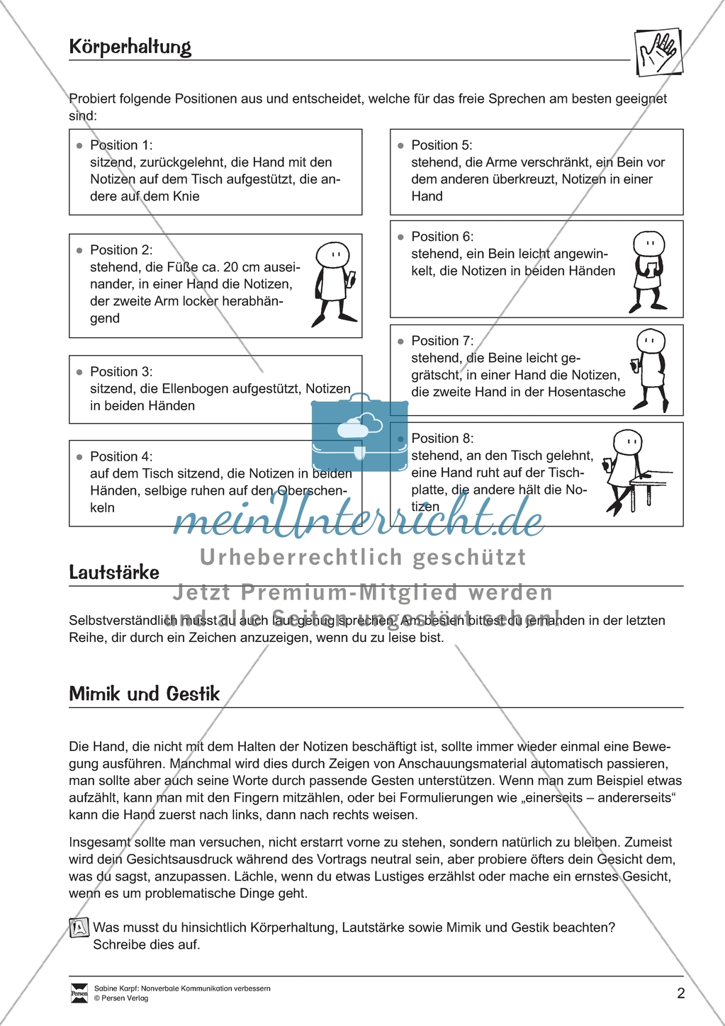 Nonverbale Kommunikation verbessern: Arbeitsmaterial mit Erläuterungen Preview 2