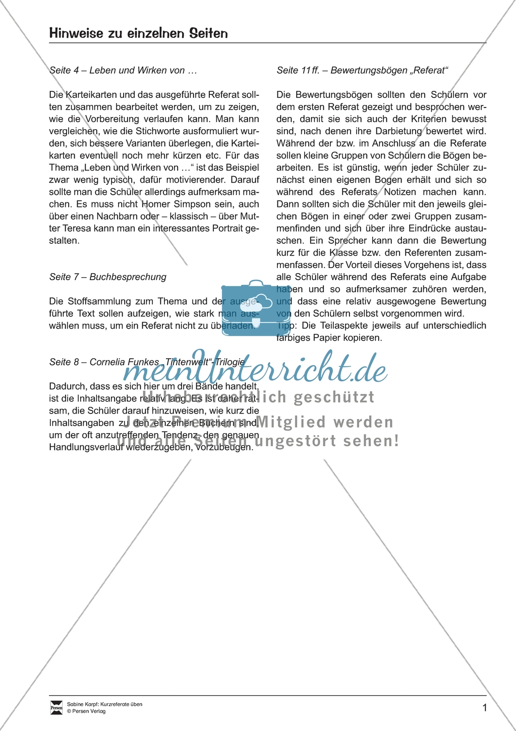 Buchbesprechung am Beispiel von Cornelia Funkes