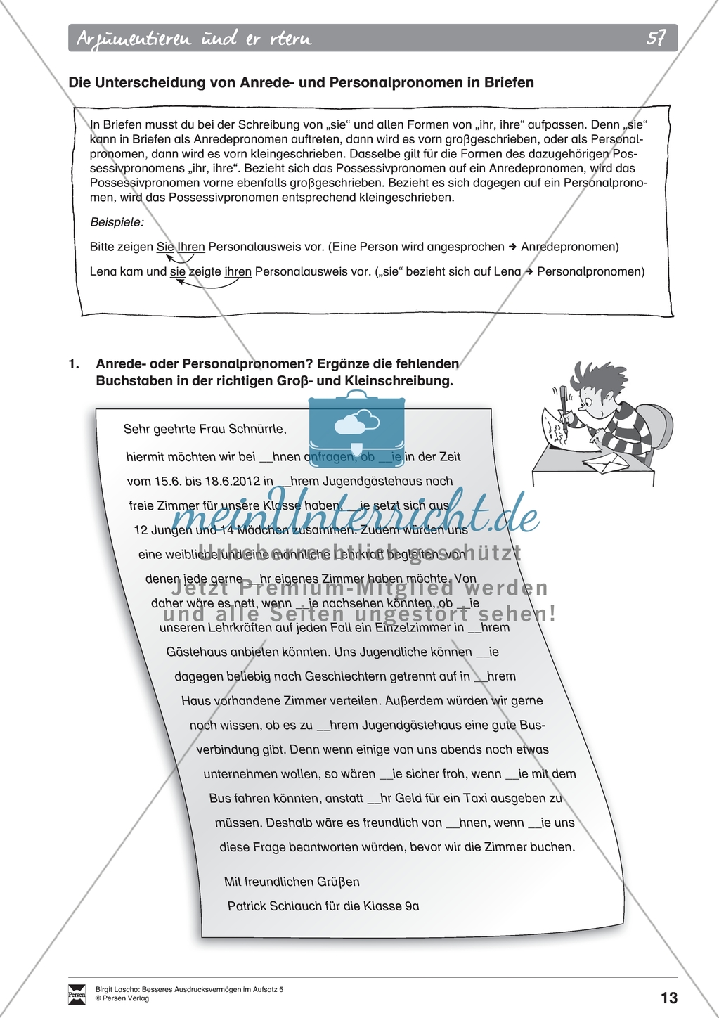 Anrede- und Personalpronomen in Briefen. Arbeitsmaterial mit Erläuterungen Preview 2