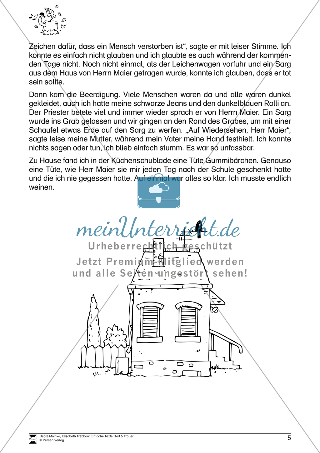 Der alte Herr Maier: Vorlesetext zum Thema Tod und Trauer Preview 3