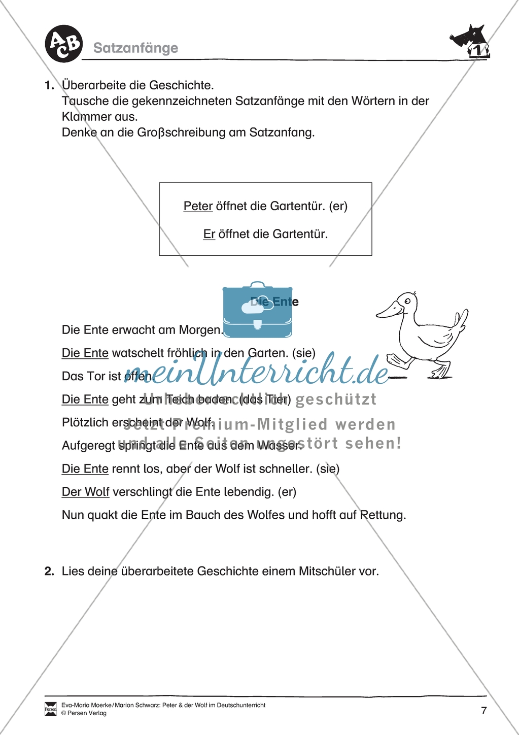 Peter und der Wolf: Satzanfänge Preview 1