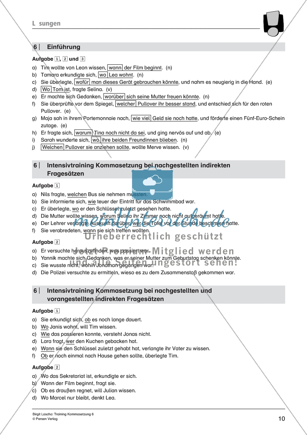 Kommasetzung bei indirekten Fragesätzen in Satzgefügen: Arbeitsmaterial mit Lösungen Preview 7