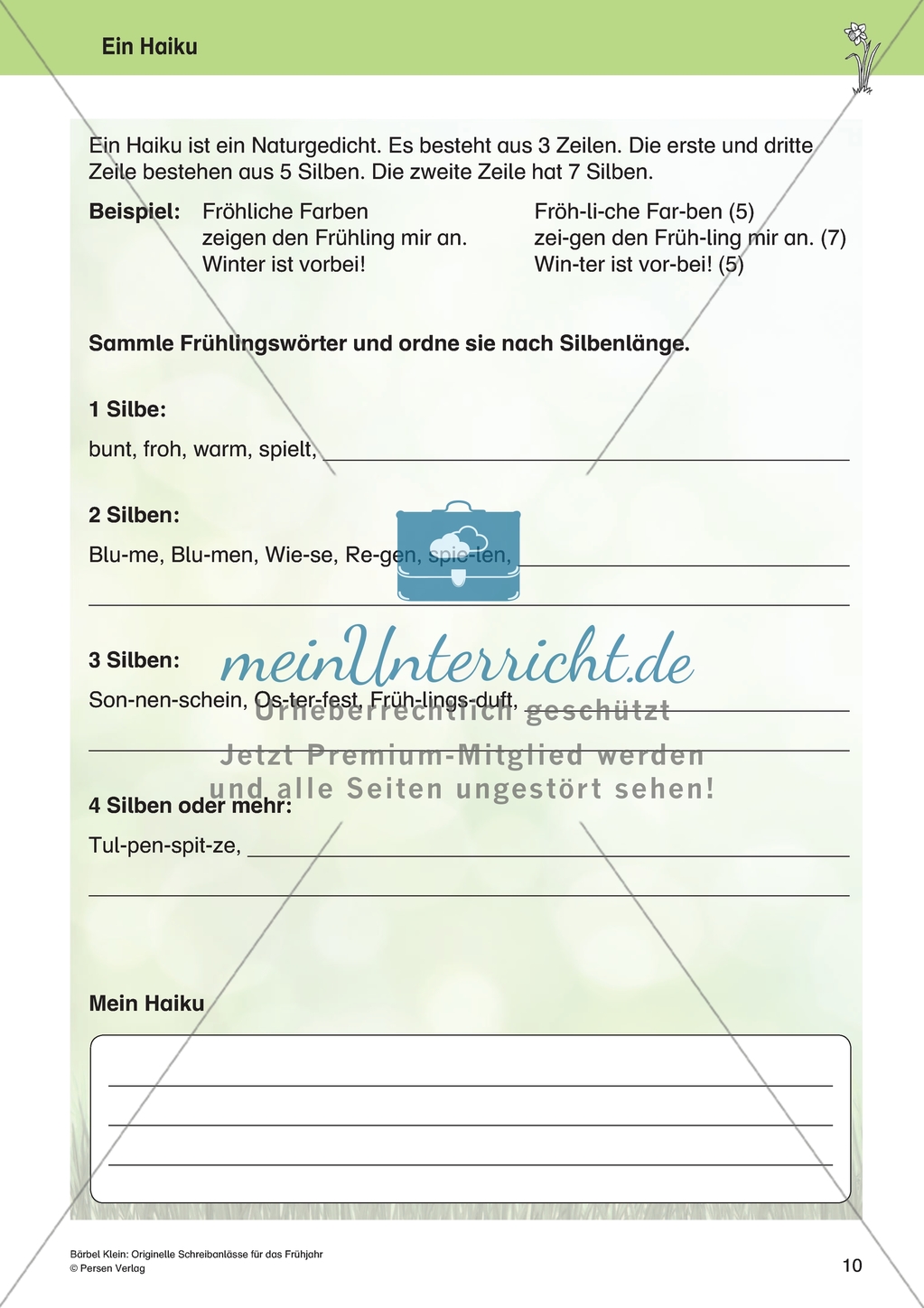 Orginielle Schreibanlässe für das Frühjahr: Materialien für das Planen und Schreiben Preview 10